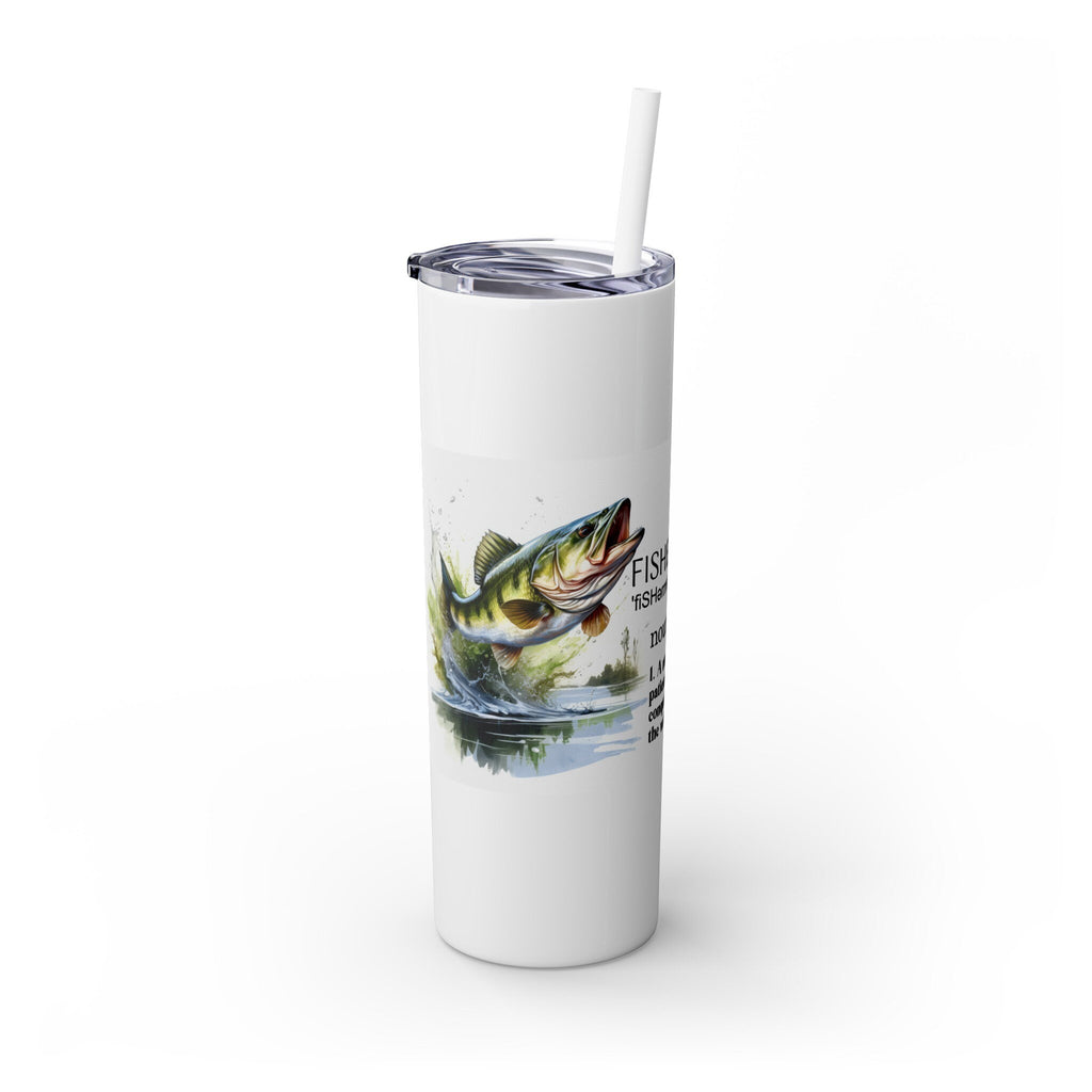 Skinny Tumbler with Straw, 20oz, Fathers Day gifts, fisherman gifts