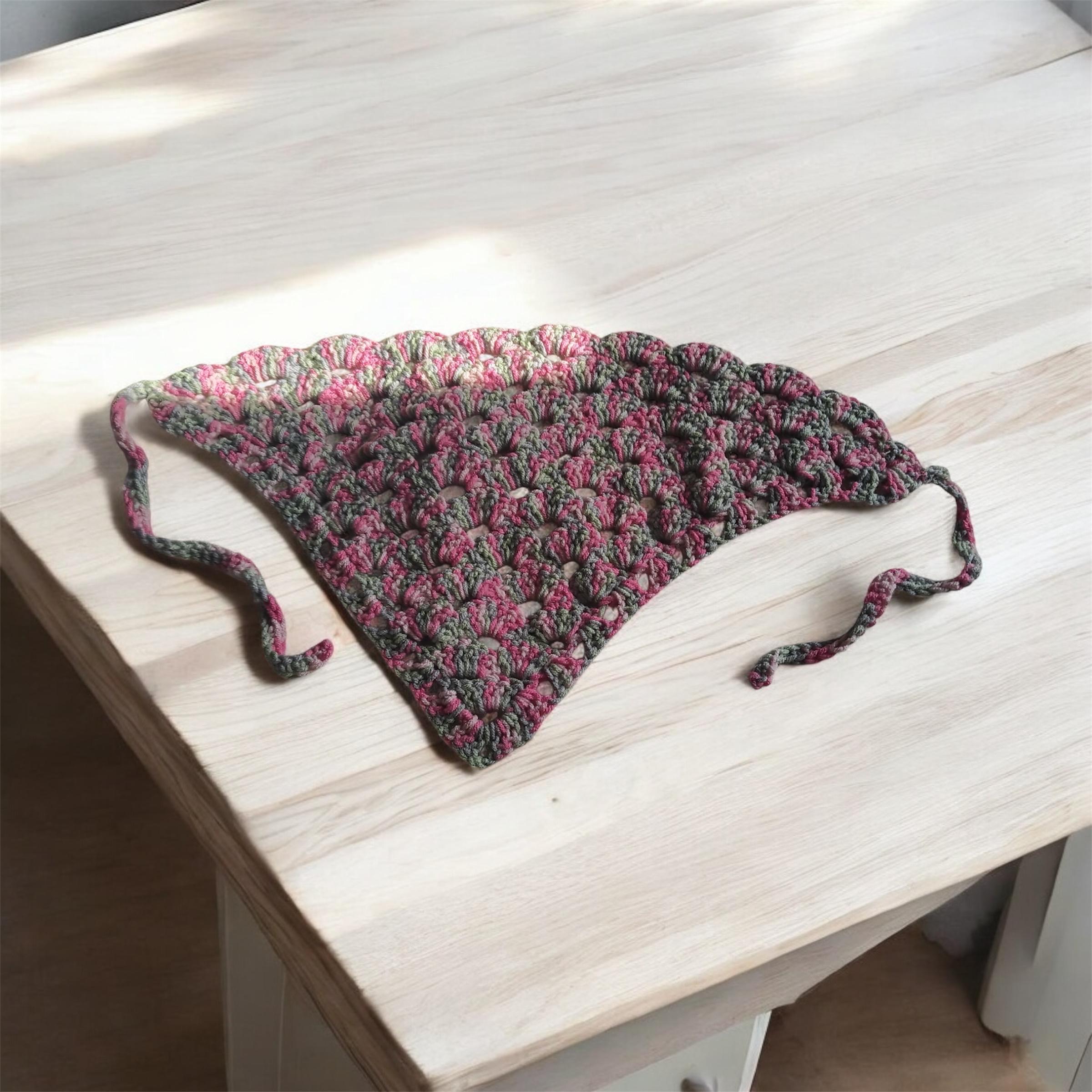 Handmade Crochet Bandana: Boho Style Hair Accessory