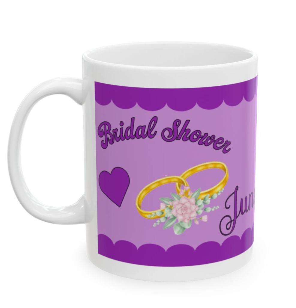 Mug, Personalized Bridal Shower Mug: Sublimated 11oz Gift