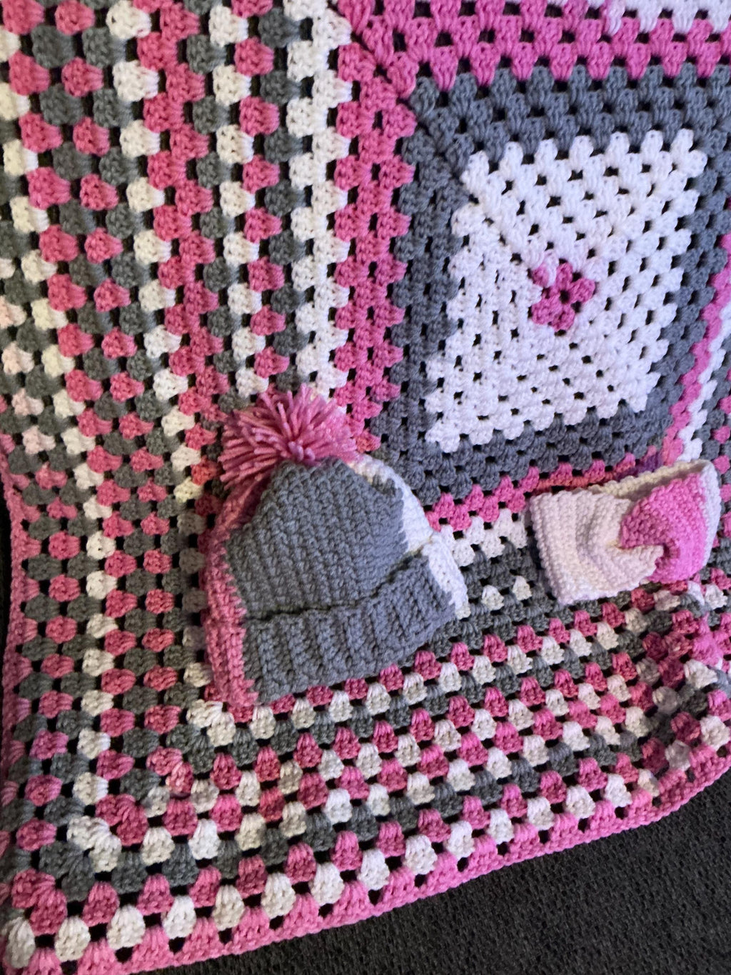 Handmade Crochet Baby Set – Granny Square, Hat and Headband