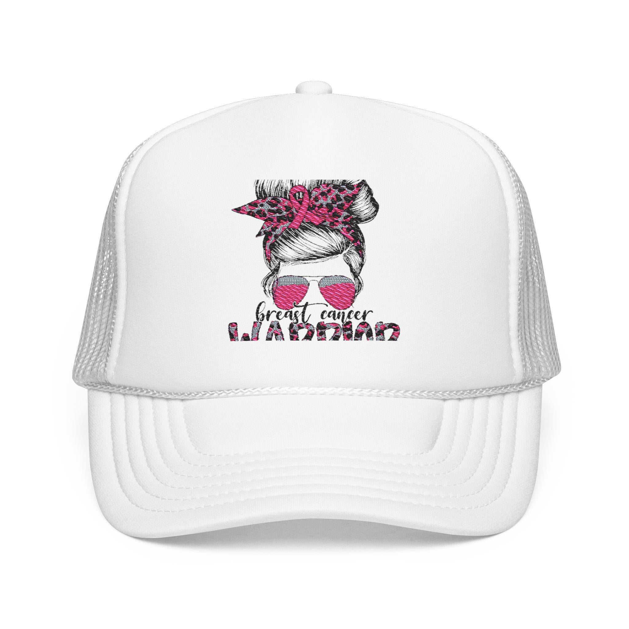 Warrior Embroidered Foam Trucker Hat: Strong Women's Cap