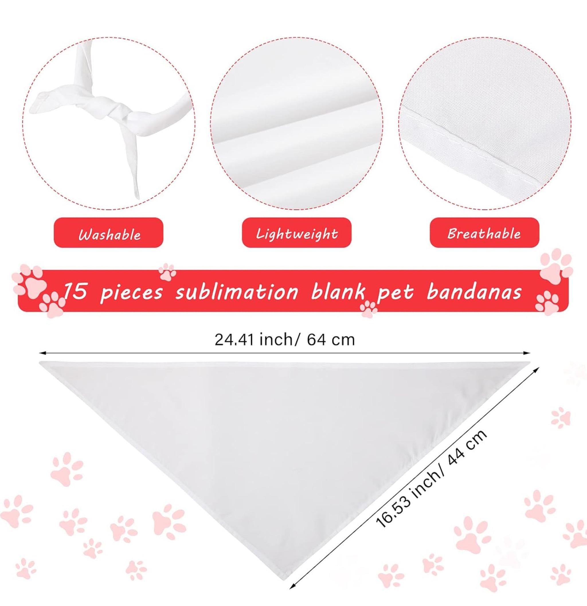 Custom Sublimated Pet Bandana: Lightweight Polyester