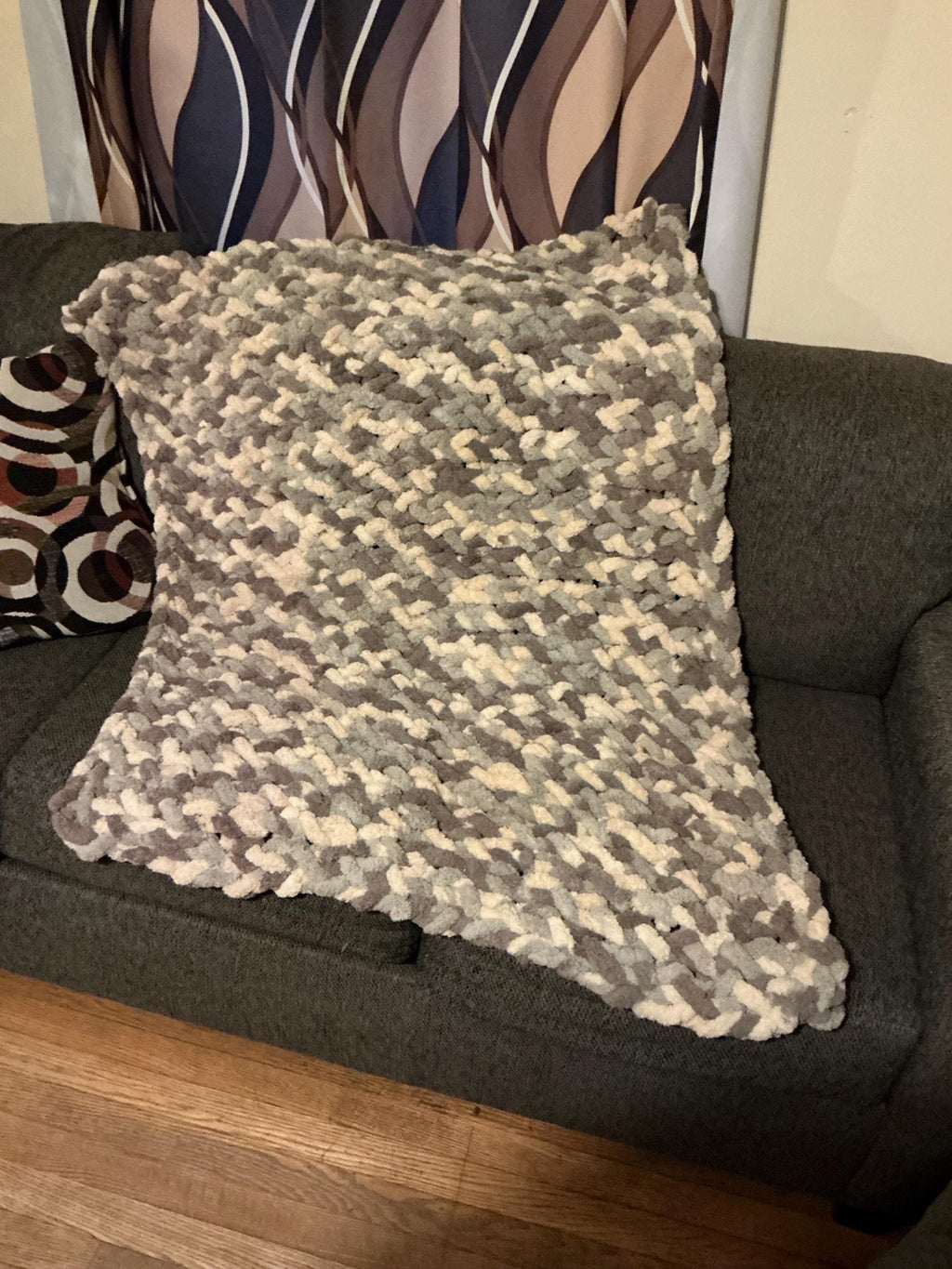Hand knit lap blanket/baby blankets/throw