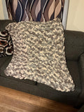 Hand knit lap blanket/baby blankets/throw