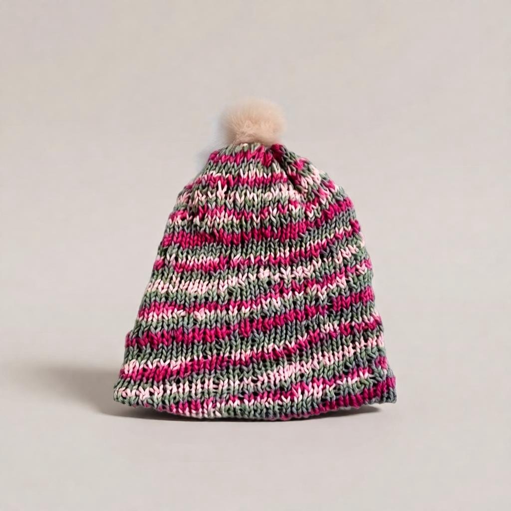 Sentro 48peg Knit Beanie: Soft, Warm, Striped Winter Hat