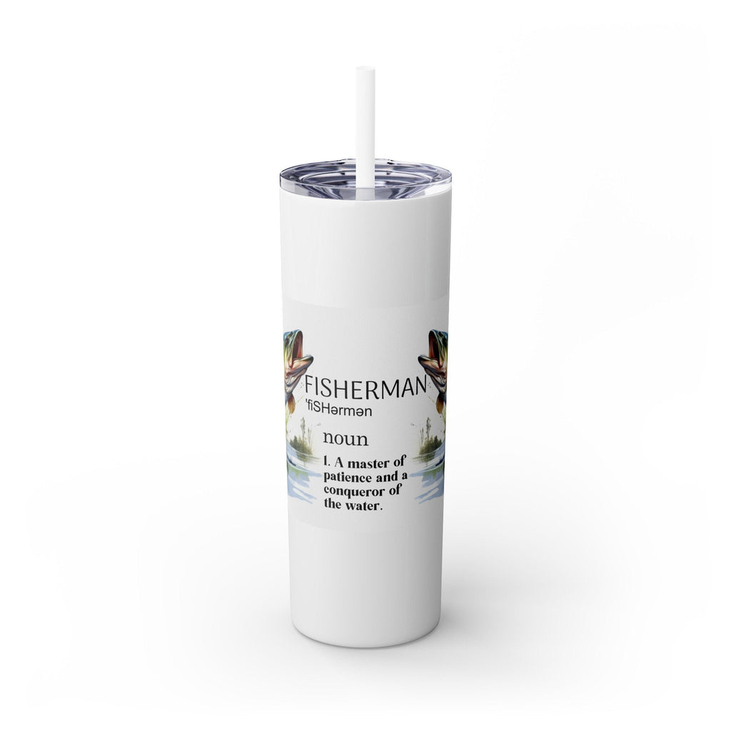 Skinny Tumbler with Straw, 20oz, Fathers Day gifts, fisherman gifts