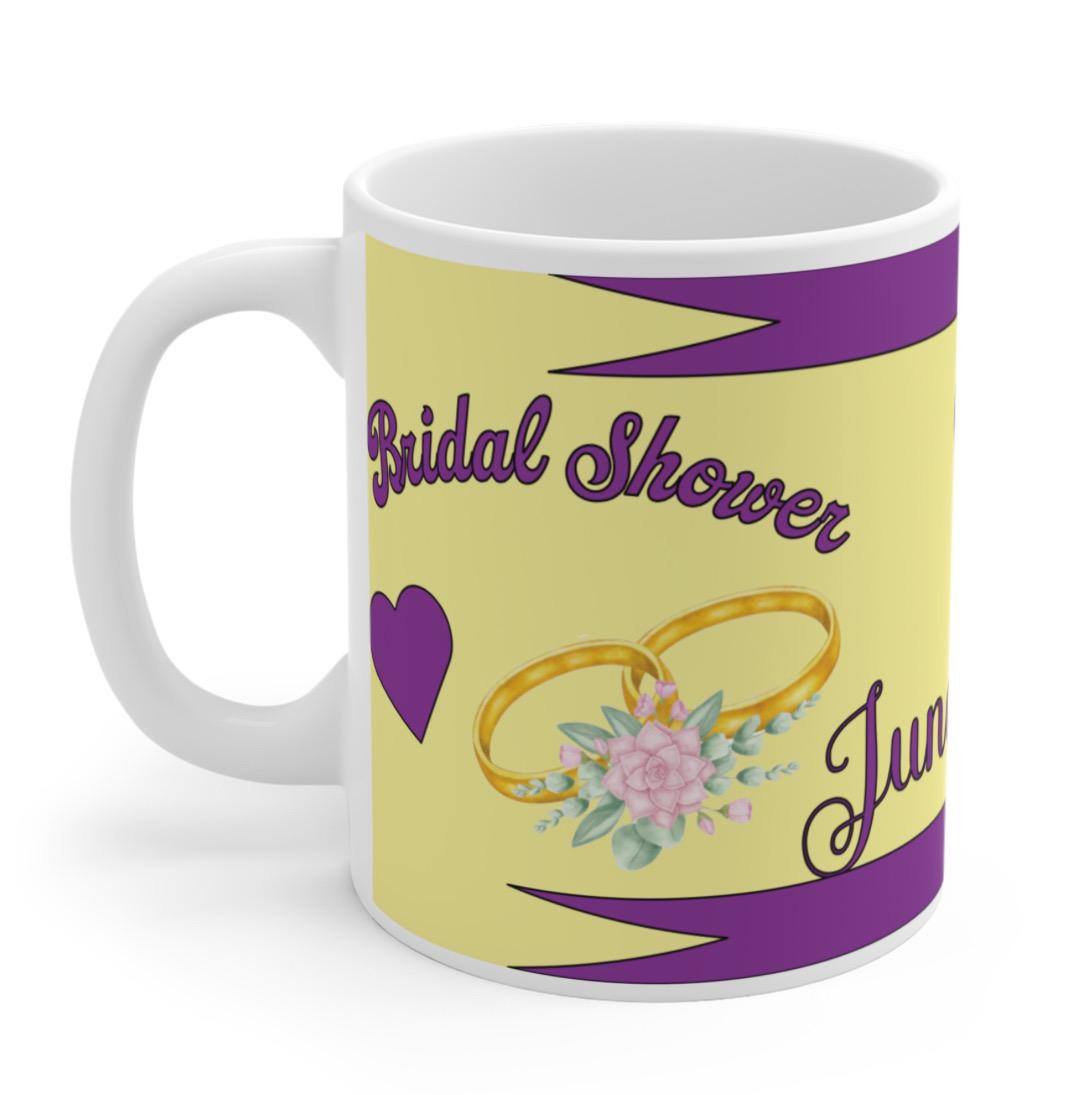 Mug, Personalized Bridal Shower Mug: Sublimated 11oz Gift