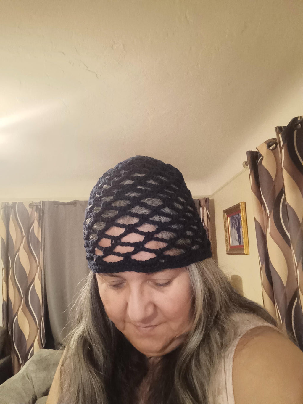 Crochet mesh beanie, beanie