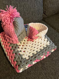 Handmade Crochet Baby Set – Granny Square, Hat and Headband