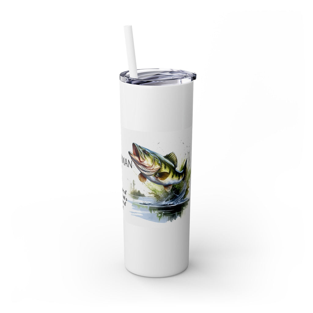 Skinny Tumbler with Straw, 20oz, Fathers Day gifts, fisherman gifts