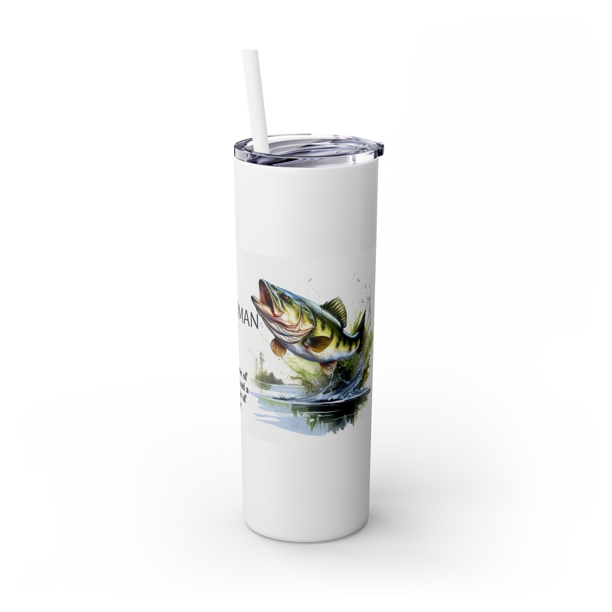 Skinny Tumbler with Straw, 20oz, Fathers Day gifts, fisherman gifts