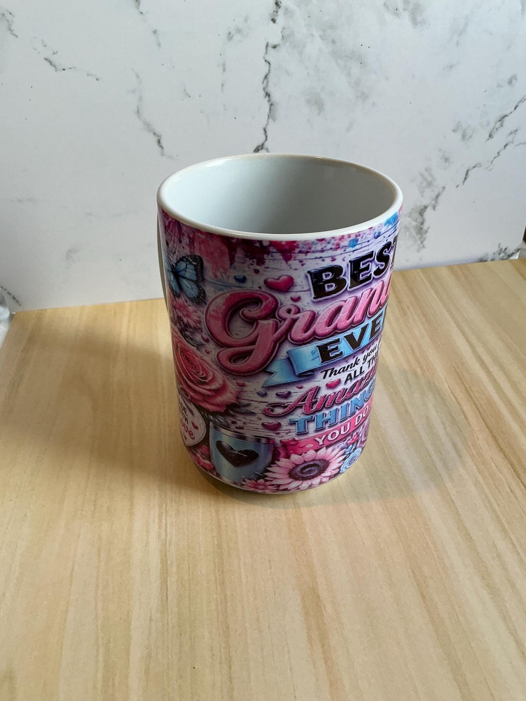 Mothers Day Gift Grandma Mug Sublimated Ceramic Coffee Cup Birthday Present Appreciation Keepsake Personalized Grandmother Handcrafted