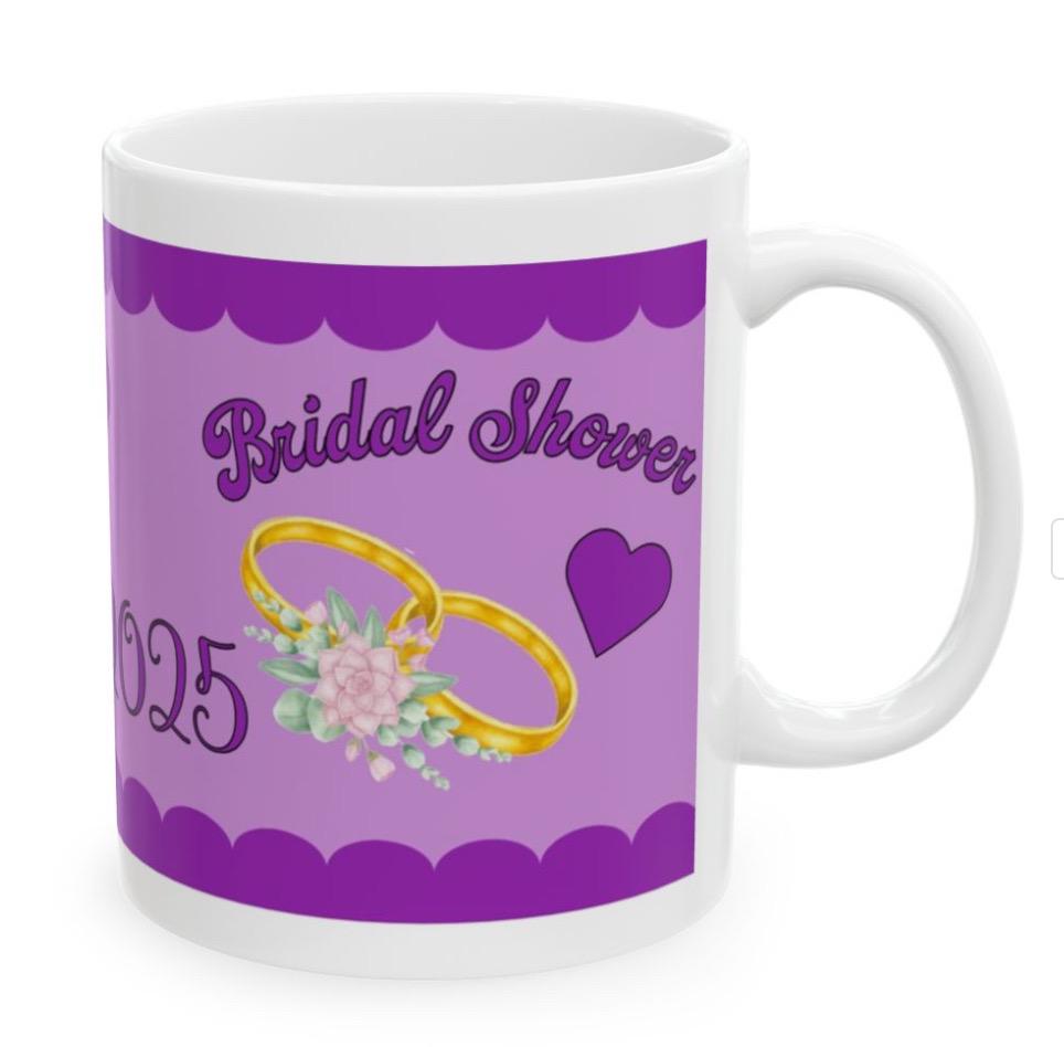 Mug, Personalized Bridal Shower Mug: Sublimated 11oz Gift